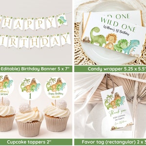 Dinosaur 1st Birthday Bundle, Dino First Birthday Party, Dinosaur ...