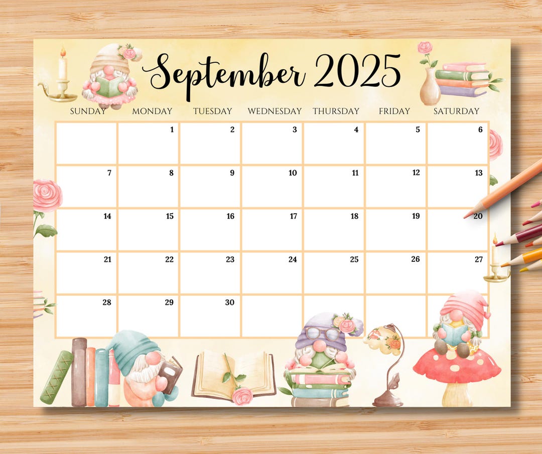 EDITABLE September 2025 Calendar, Back to School Planner With Cute ...