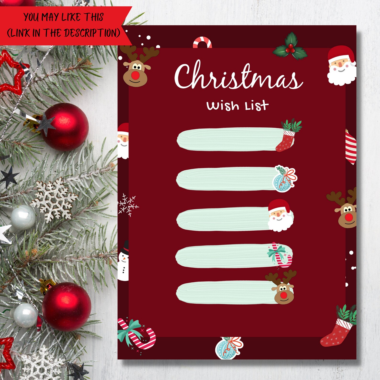 Secret Santa Questionnaire Printable Secret Santa Form Secret Etsy
