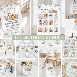 Wild One 1st Birthday Bundle, Wild One Invitation Bundle, Safari Wild One Birthday, One Birthday Invite, 1st Birthday Invite, Birthday Boy