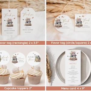 Storybook Bridal Shower Bundle, New Chapter Bridal Shower Invitation & Games, Vintage Book Themed Bridal Shower Decor, Editable Template image 3