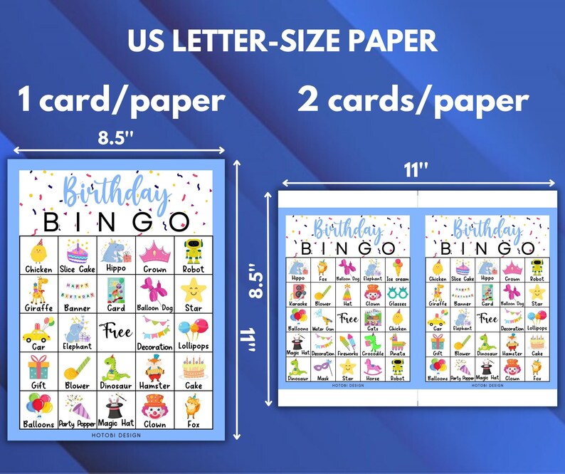 Printable Birthday Bingo Game (boy), 50 Unique Bingo Cards W/labels ...