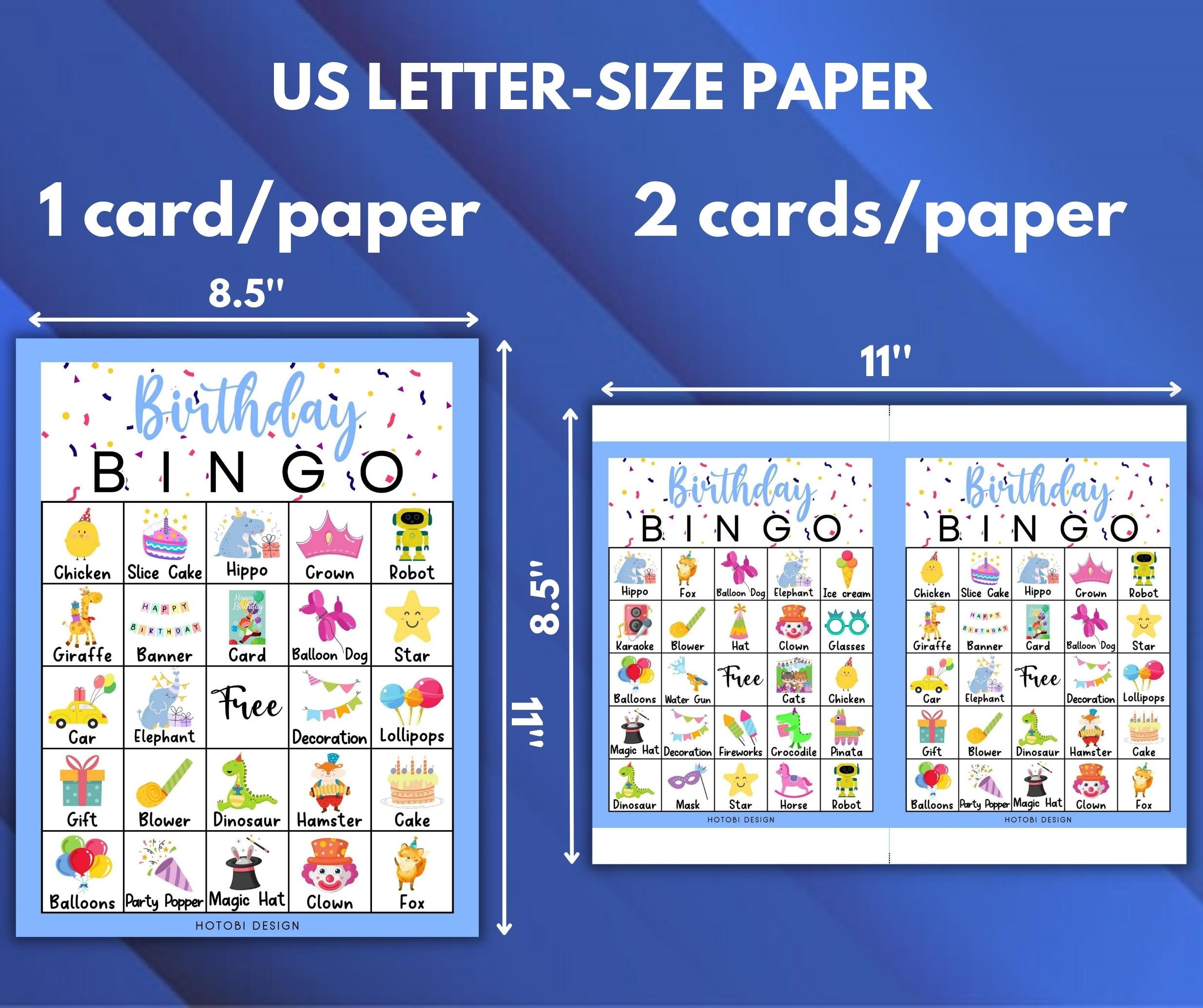 Juego de bingo de cumpleaños imprimible (niño), 50 tarjetas de bingo únicas  con etiquetas, actividad de cumpleaños para niños y adolescentes, juegos de  fiesta divertidos, descarga instantánea - Etsy México, image size:2468x2069