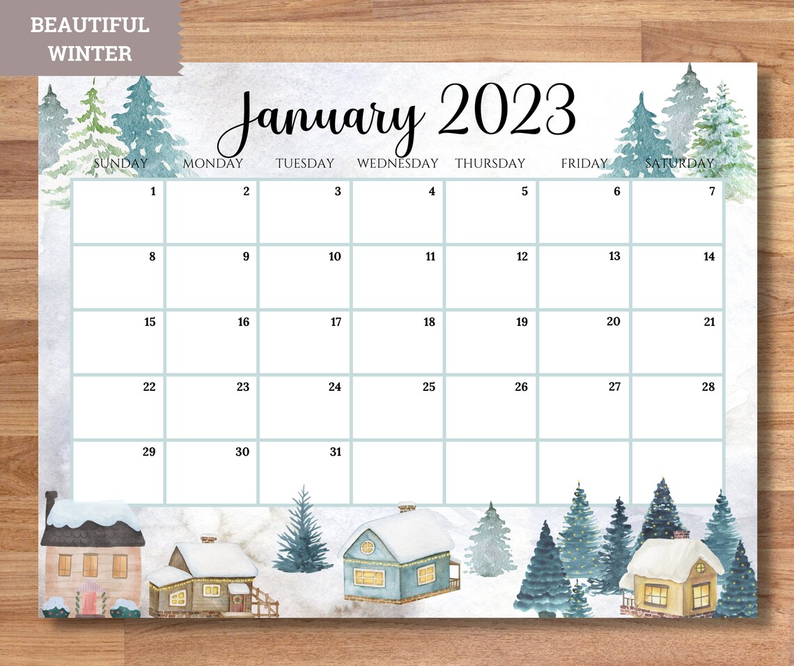 Editable Calendrier Mensuel 2023 Bundle Mignon Imprimable Etsy France