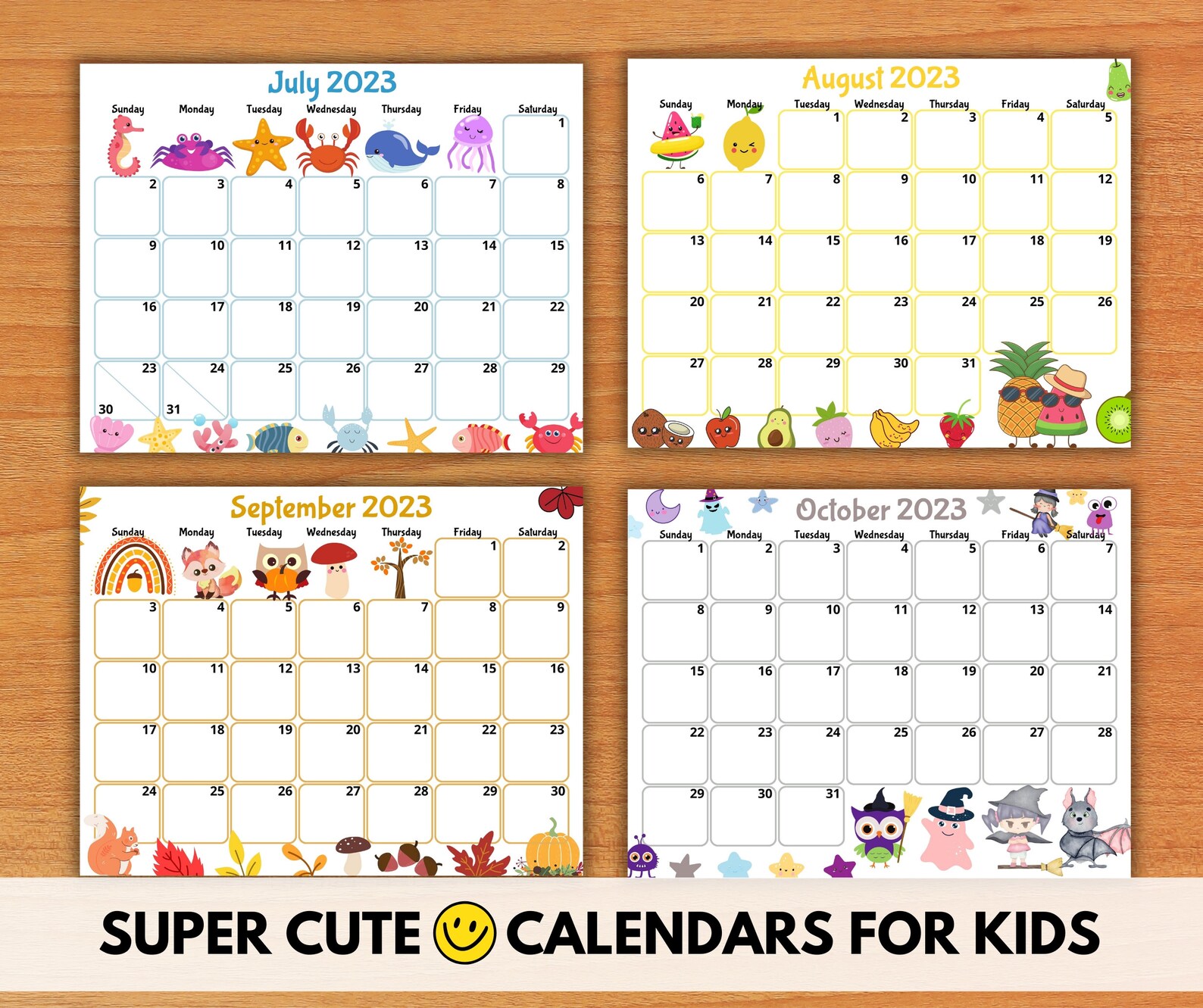 Editable school calendar 2023 2024 from july to june back to etsy canada