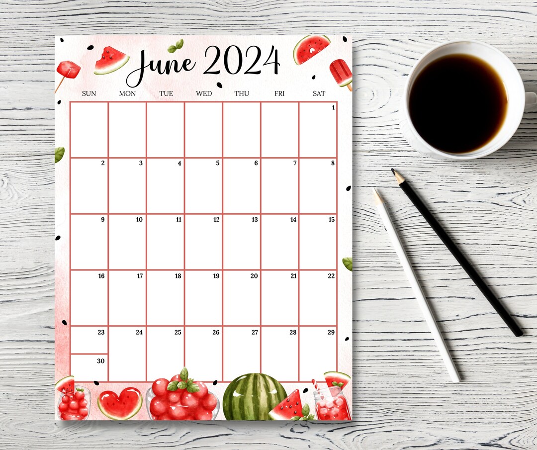EDITABLE June 2024 Calendar Vertical Portrait Hello Summer Planner W EDITABLE June 2024 Calendar Vertical Portrait Hello Summer Planner W
