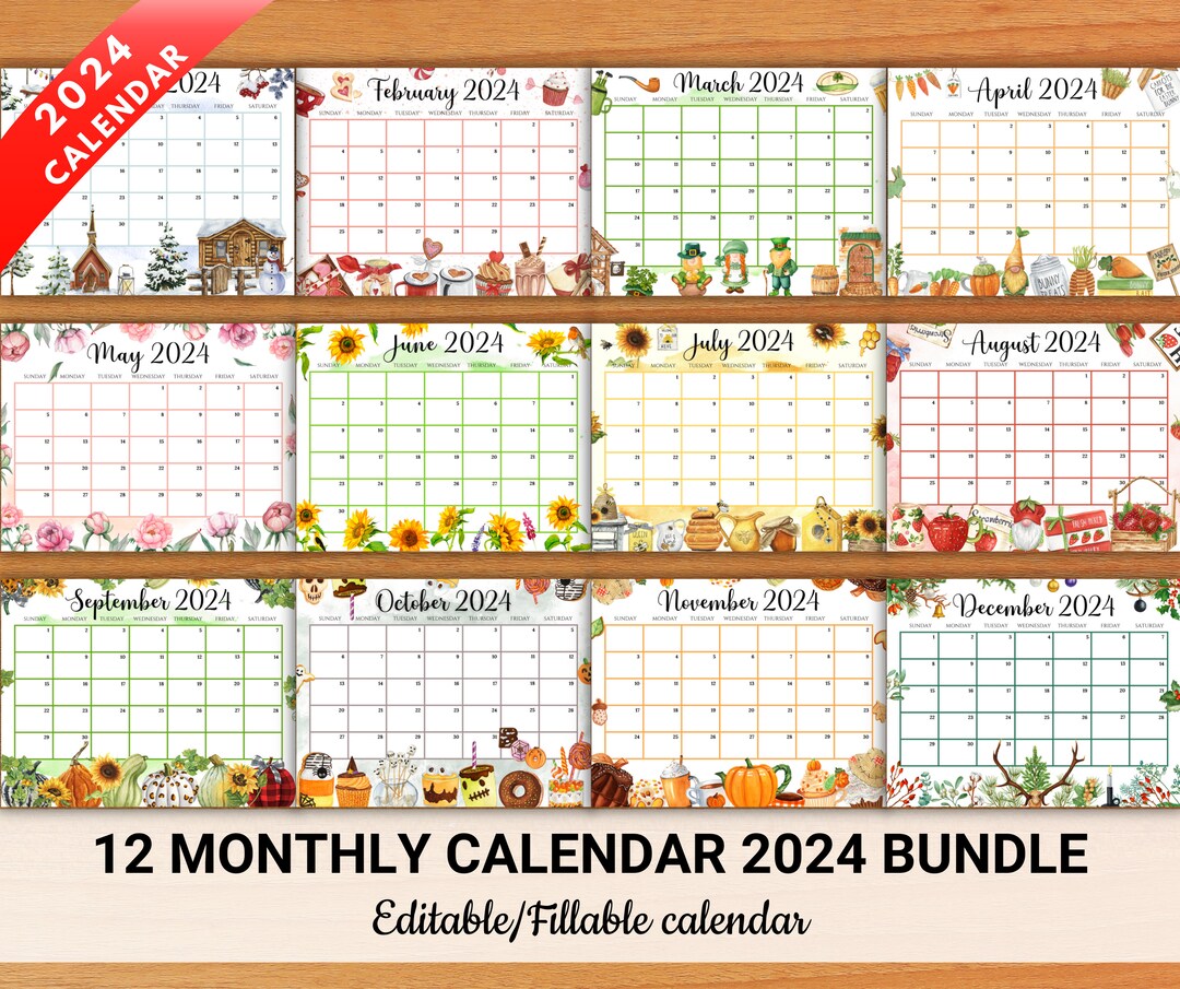 editable-watercolor-calendar-2024-bundle-cute-printable-etsy