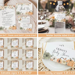 Little Pumpkin Baby Shower Bundle, Fall Baby Shower Invitation & Games, Neutral Gender, Autumn Baby Sprinkle, Editable Canva Template image 2