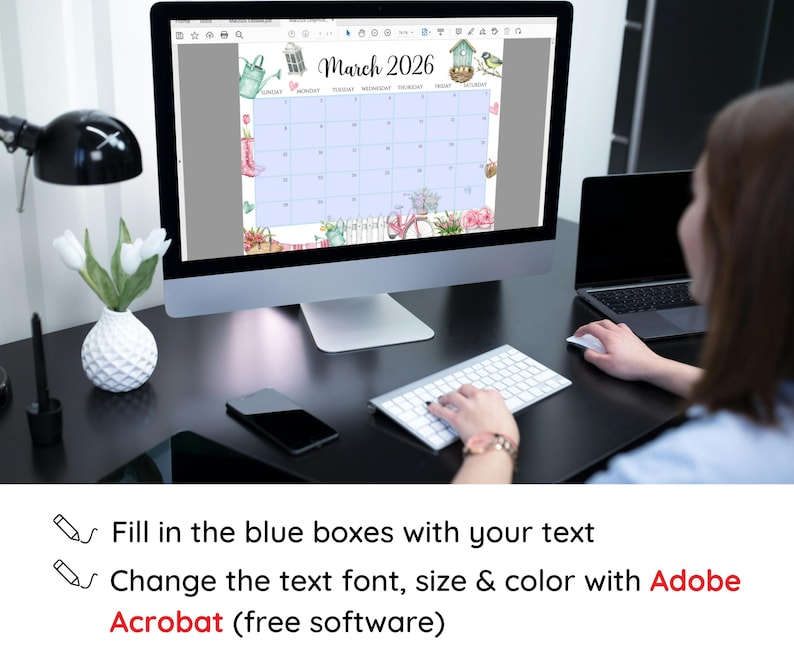 Editable March 2026 Calendar | Monthly Planner Printable PDF | School ...