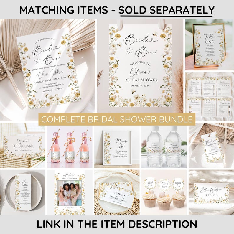 Bride to Bee Bridal Shower Welcome Sign, Bee Bridal Shower Welcome Sign, Bee Floral Wedding Shower, Summer Bridal Shower, Editable Printable image 3
