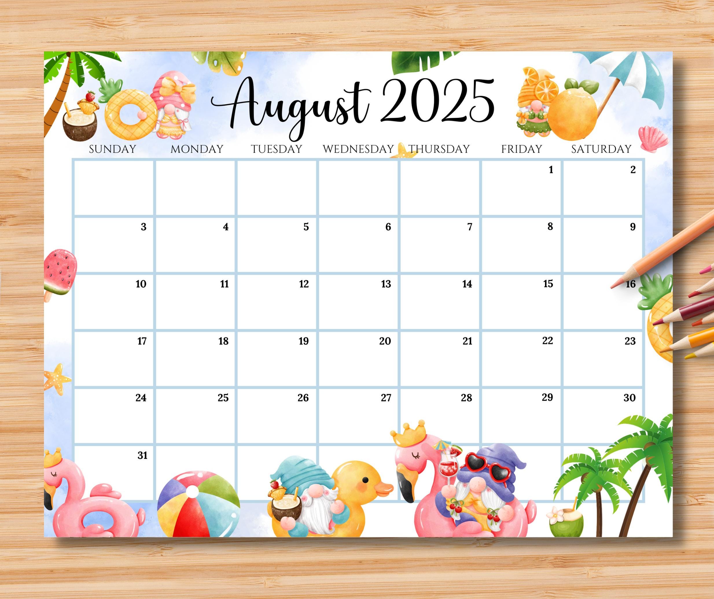 editable-august-2025-calendar-relaxing-summer-at-the-beach-with-cute-gnomes-printable-fillable-planner-for-home-u0026-work-instant-download-etsy