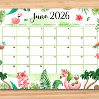 Cute Printable 2026 Monthly Wall Calendar With Holidays, Kids School ...