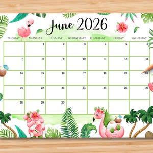 Editable June 2026 Calendar | Monthly Planner Printable PDF | School, Work, Office & Home Organizer | Instant Download