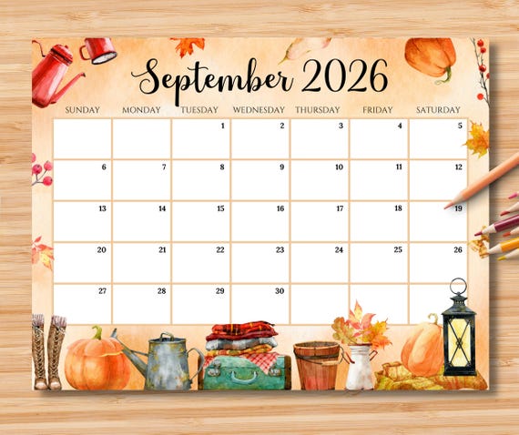 Editable September 2026 Calendar | Monthly Planner Printable PDF ...