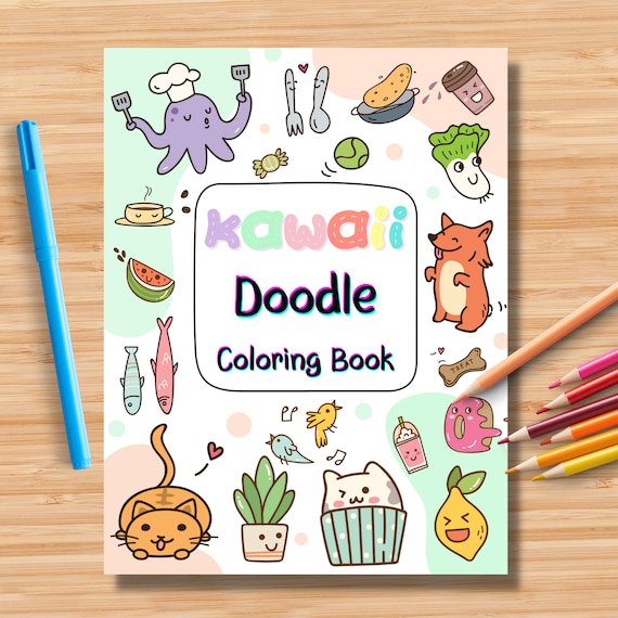 Hand Drawn Coloring Book Adult Children Stress Relief Doodle