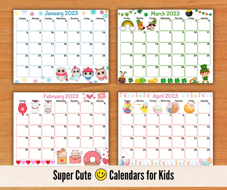 2023 Calendar Printable Cute Free 2023 Yearly Calendar Templates In