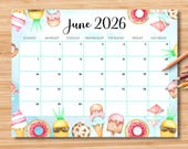 Editable June 2026 Calendar | Monthly Planner Printable PDF | School, Work, Office & Home Organizer | Instant Download