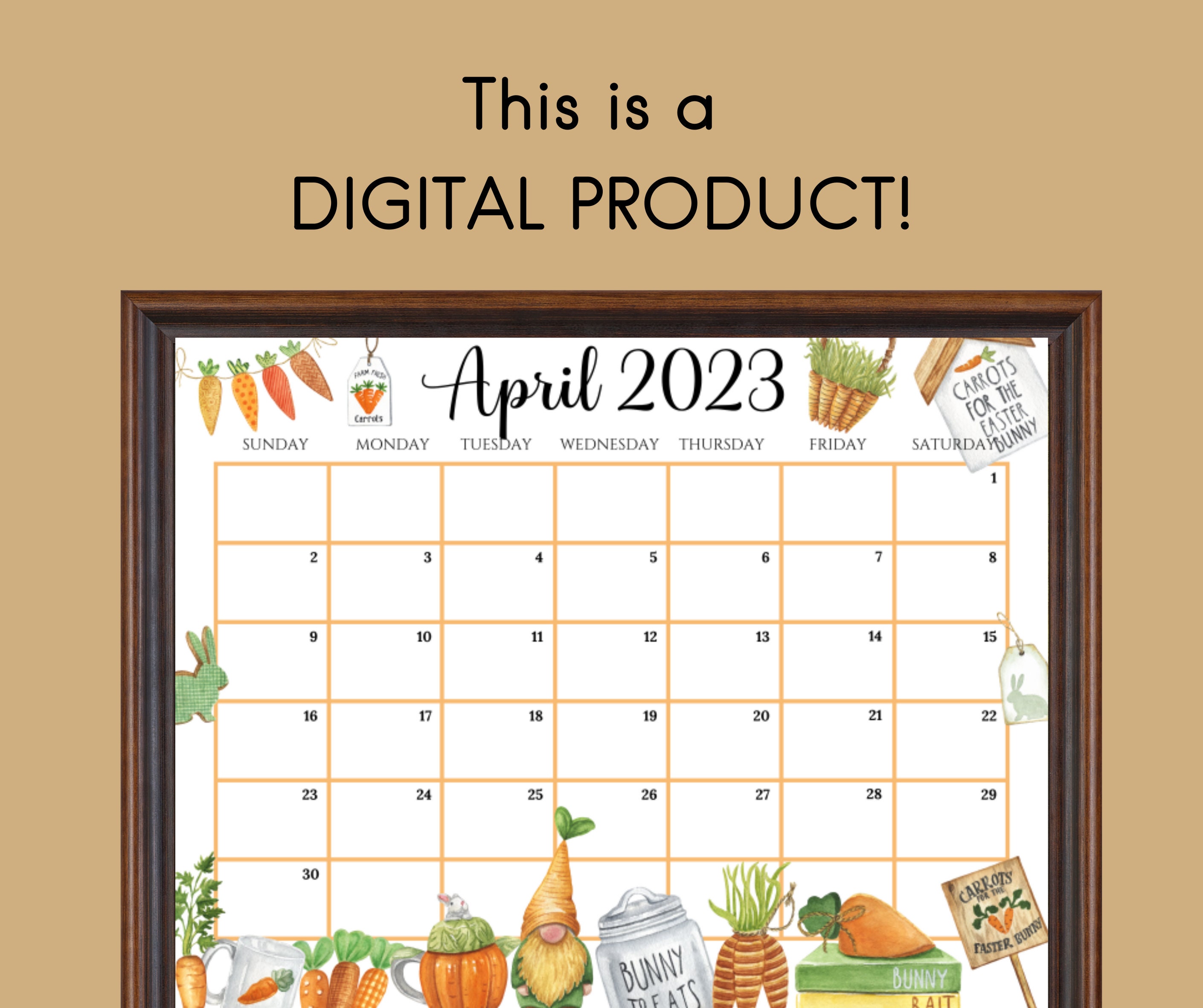 EDITABLE April 2023 Calendar Happy Easter Day Planner With - Etsy UK