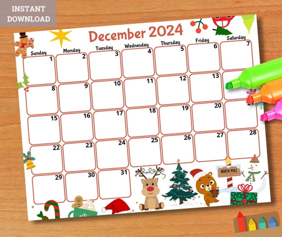 KIT Bricolage Calendrier mensuel DECEMBRE 2024 - Loisirs Créatifs