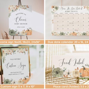 Little Pumpkin Baby Shower Bundle, Fall Baby Shower Invitation & Games, Neutral Gender, Autumn Baby Sprinkle, Editable Canva Template image 4