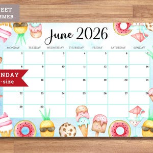 Editable 2026 Calendar A4, Monday Start Monthly Planner PDF, Printable ...