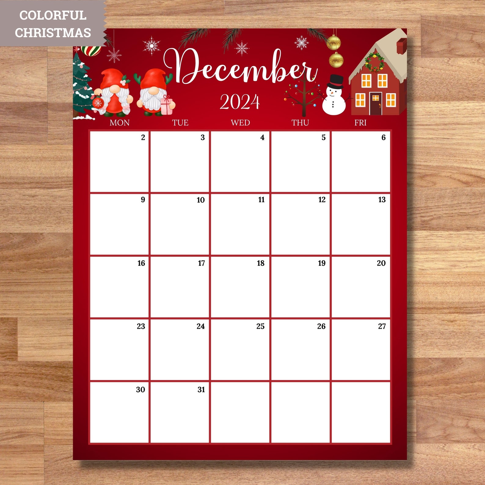 EDITABLE Vertical/portrait Monthly Calendars 2024 mon-fri - Etsy Australia