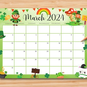Printable and Editable 2024 Calendar for Word - Etsy