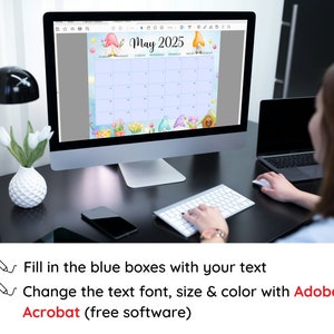 Editable May 2025 Calendar, Hello Spring With Cute Gnomes &amp; Flowers ...