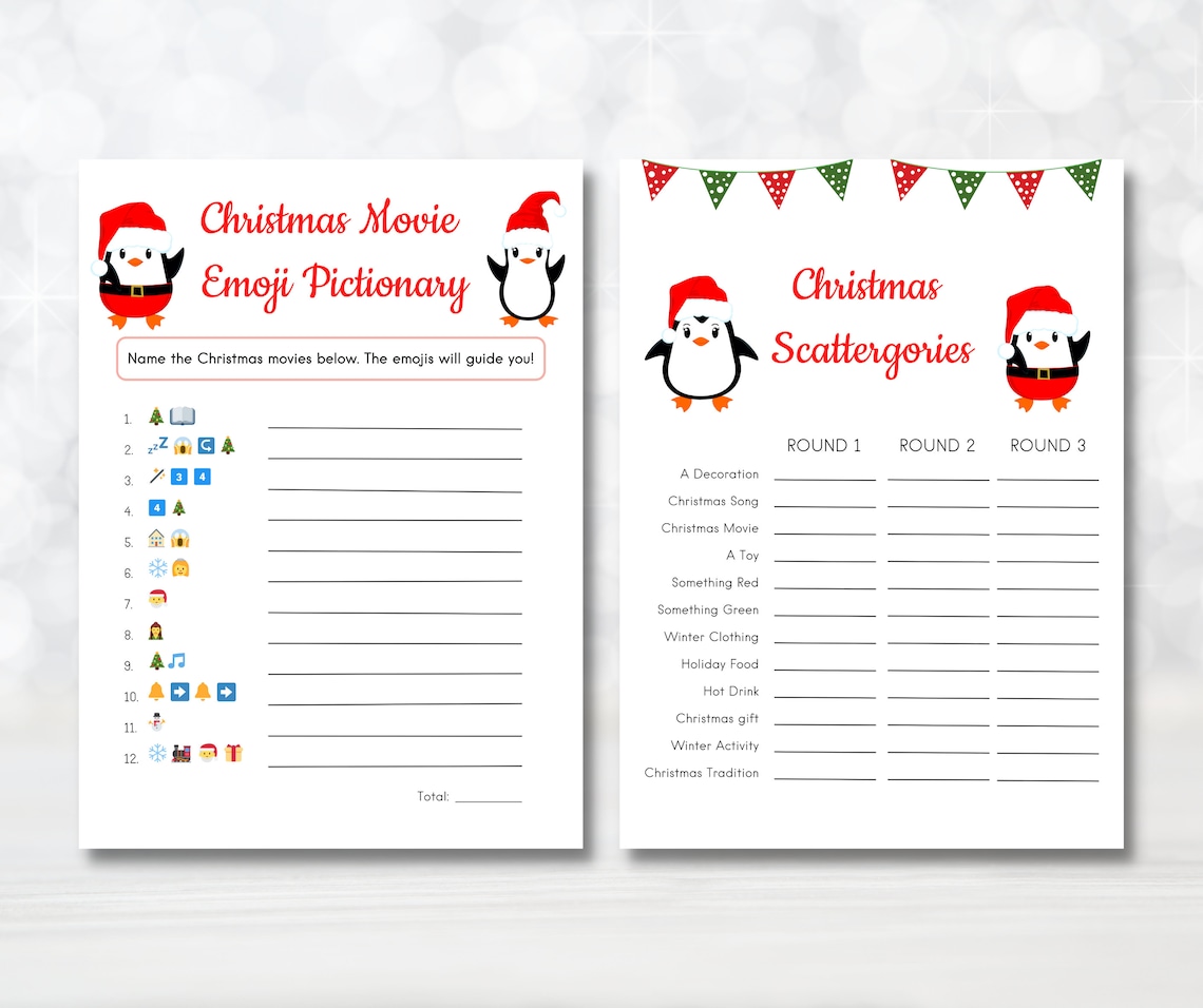 12 Printable Christmas Game Bundle Christmas Party Games for | Etsy