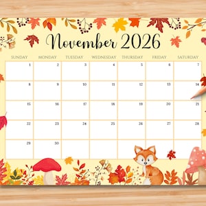 November 2026 Calendar Free - Etsy UK