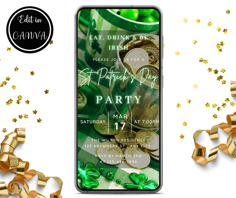 st patricks day dinner invitation