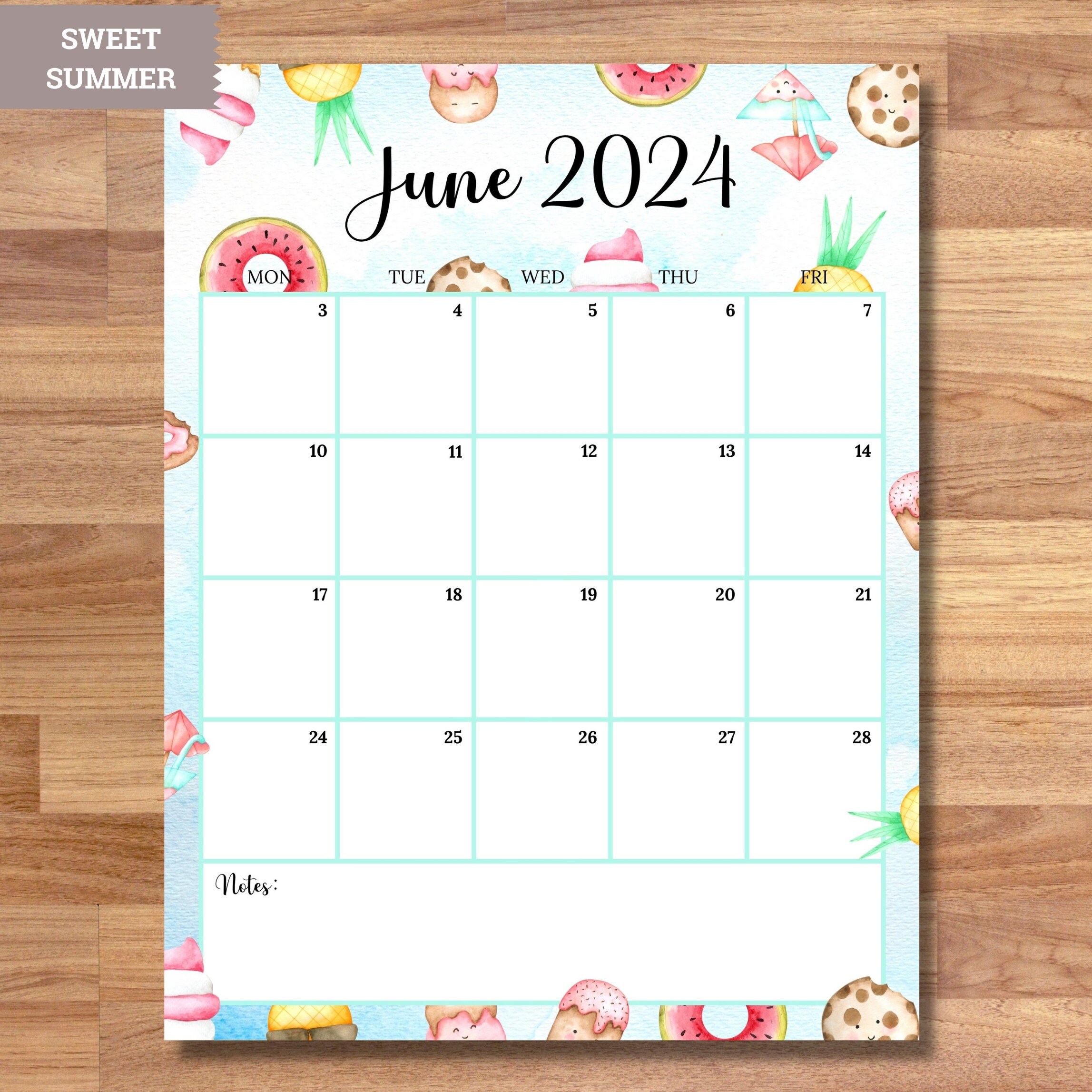 EDITABLE Vertical/portrait Monthly Calendars 2024 monfri Etsy Australia