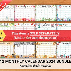 EDITABLE December 2024 Calendar, Colorful Christmas with Sweets & Drinks, Printable Christmas Planner, Kids Schedule, Instant Download image 9