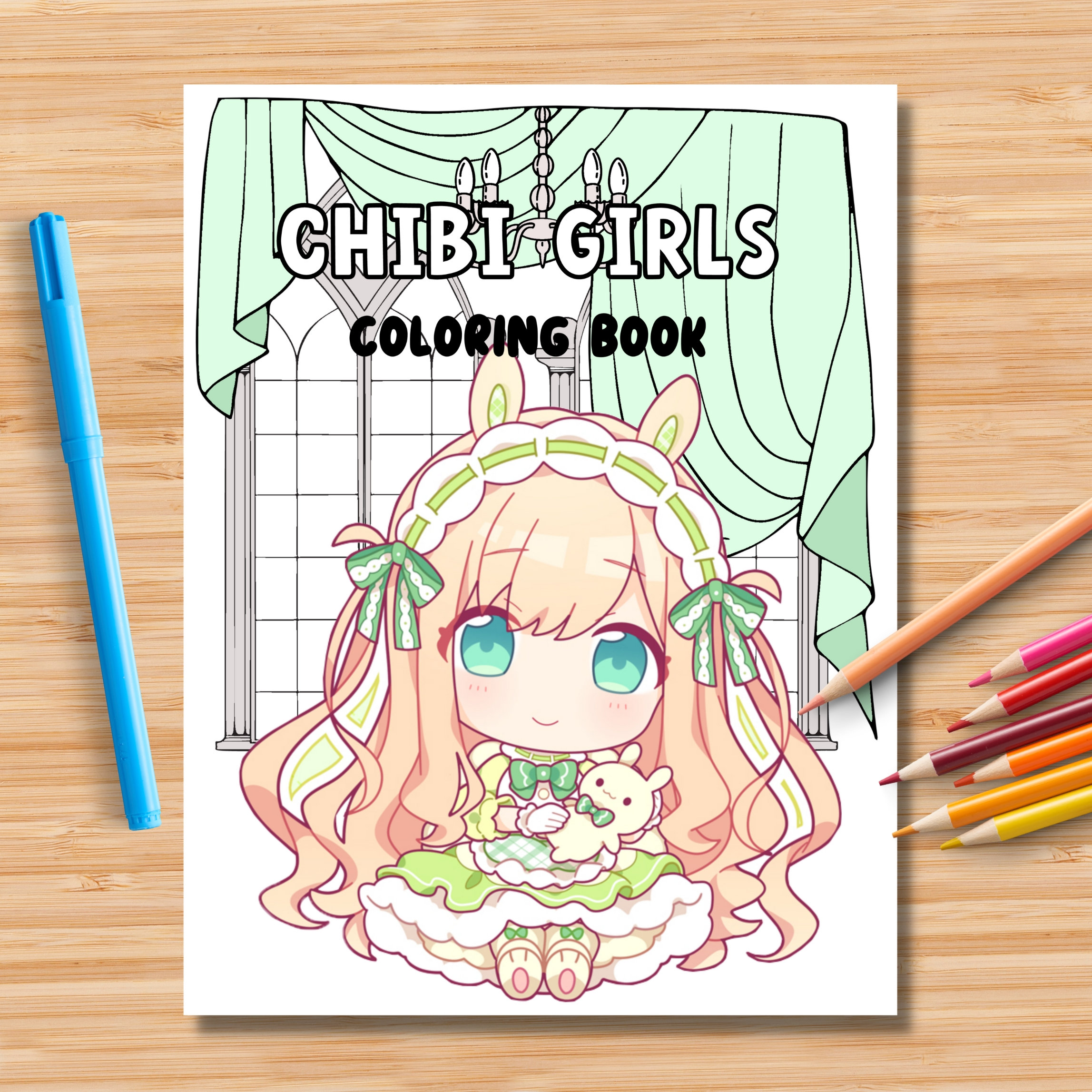 Chibi Girls Coloring Pages Set Three - Brokenness Beauty Grace