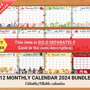 EDITABLE December 2024 Calendar, Colorful Christmas with Sweets & Drinks, Printable Christmas Planner, Kids Schedule, Instant Download image 10