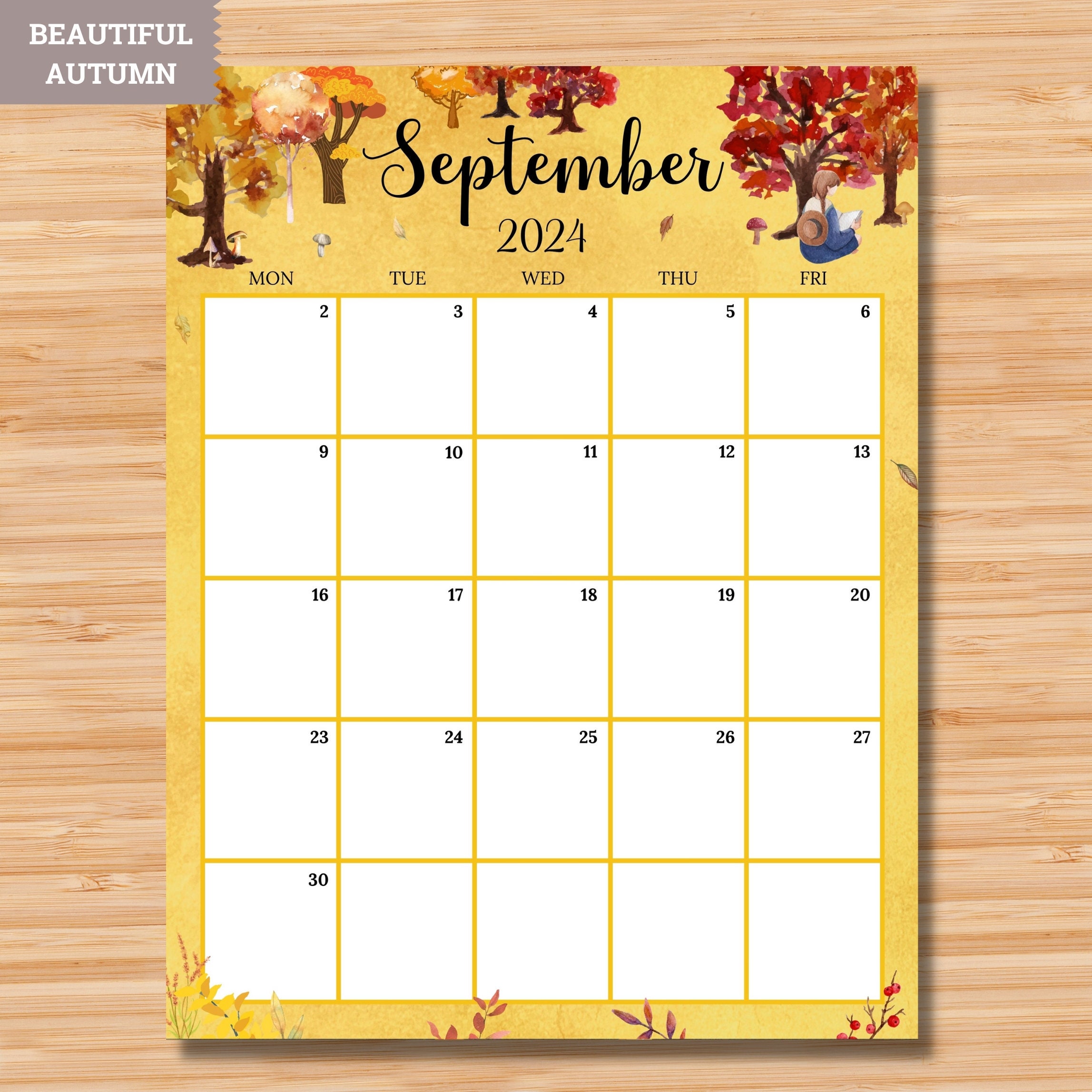 EDITABLE Vertical/portrait Monthly Calendars 2024 mon-fri - Etsy Australia