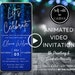 Video Let's Celebrate Blue Glitter Any Event Invitation, Electronic Any Age Birthday Party Invite, Digital Phone Invitation, Canva Template