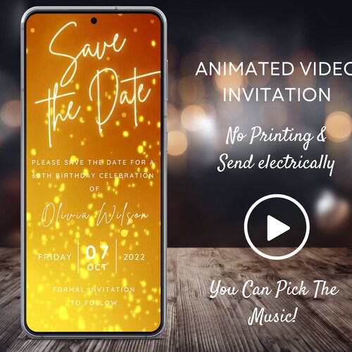 Video Save the Date Any Event Invitation Animated Text Etsy Canada