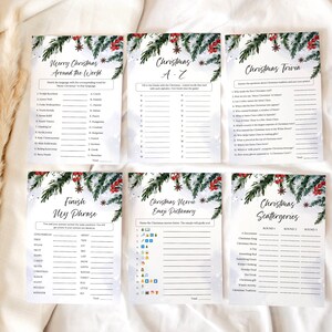 Printable Christmas Game Bundle, Christmas Party Games, Christmas Games Printable, Holiday Party Games, Family Office School Christmas Games