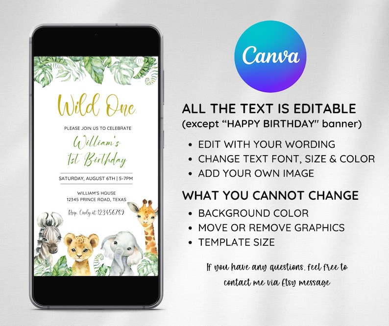 Wild One 1st Birthday Bundle, Safari Wild One Birthday Bundle, Wild One Invitation Bundle, Instant Download, Birthday Boy Milestone Welcome image 7