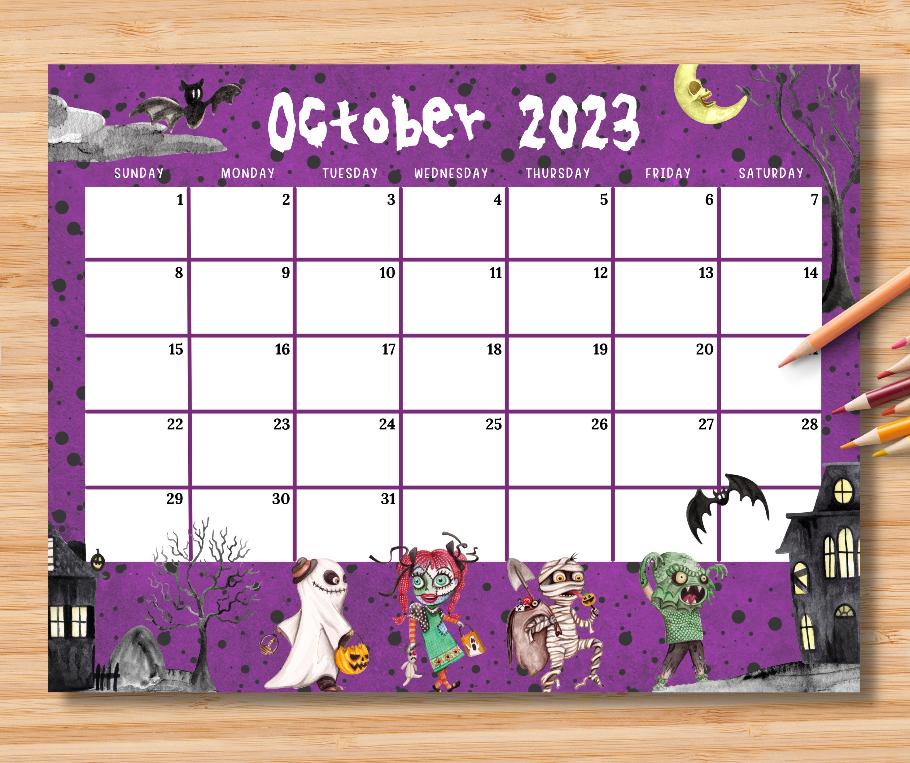 October 2023 Calendar Halloween Free - Get Calendar 2023 Update