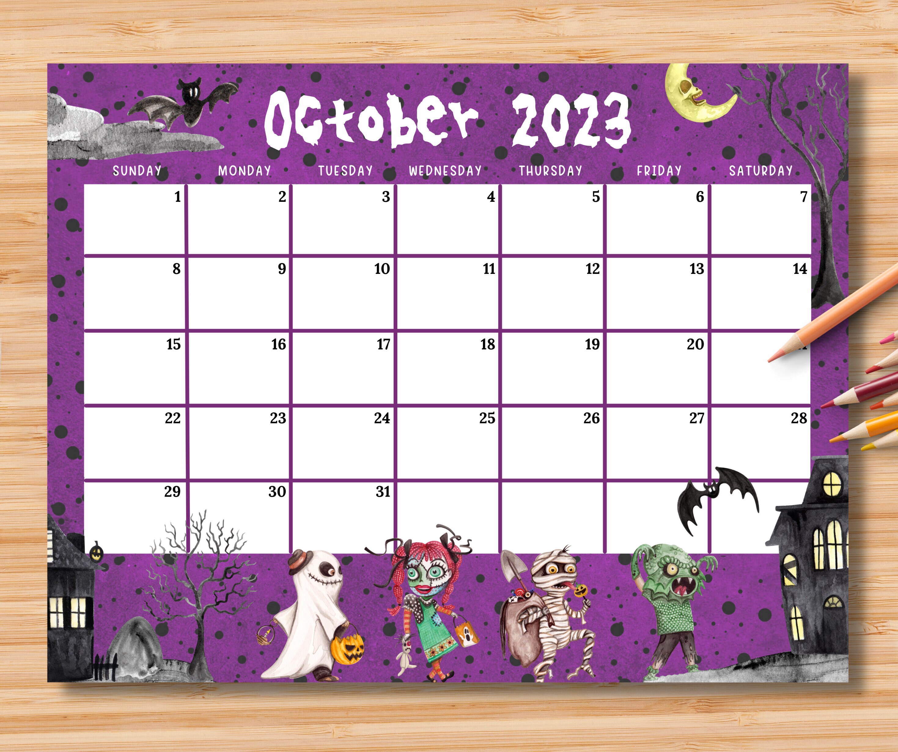 October 2023 Calendar Halloween Free Get Calendar 2023 Update