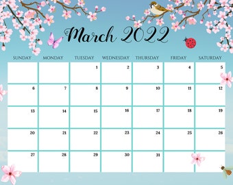 Womens March 2022 Calendar Women's March 2021 | Etsy