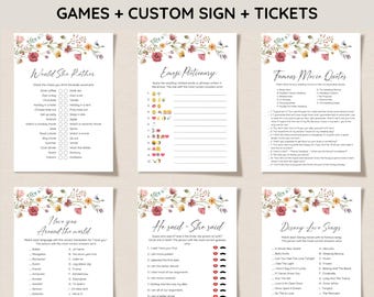 Wildflower Bridal Shower Game Bundle, Game Package for Bridal Shower, Colorful Floral Wedding Shower Games EDITABLE, Wildflower Floral
