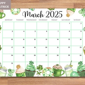 EDITABLE Monthly Calendar 2025 Bundle (monday Starts), Cute Printable ...