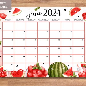 EDITABLE Monthly Calendar 2024 Bundle Cute Printable Fillable - Etsy UK
