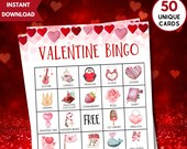 Valentine Bingo Game, Printable Bingo Cards, Valentine's Day Games for Kids, Valentine Party, School Classroom Games, Instant Download