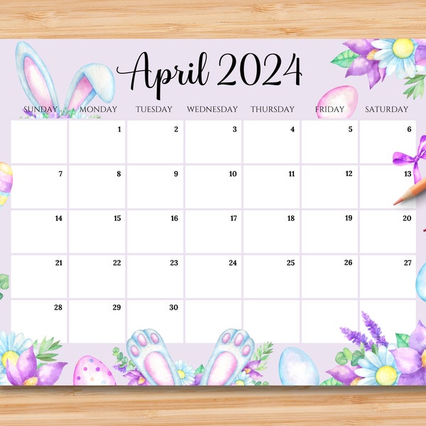 2024 Bunny Calendar Etsy