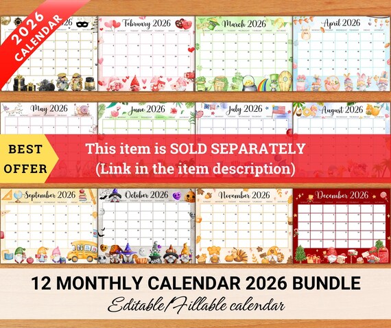 EDITABLE November 2026 Calendar | Monthly Planner for Kids ...