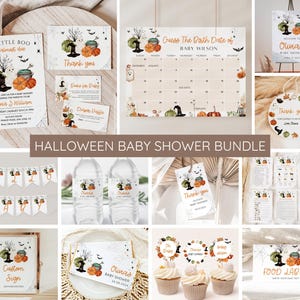 Zestaw zaproszeń na baby shower Little Boo, szablon zaproszenia na baby shower Baby Ghost, Little Boo jest prawie na miejscu, halloweenowa posypka dla dziecka